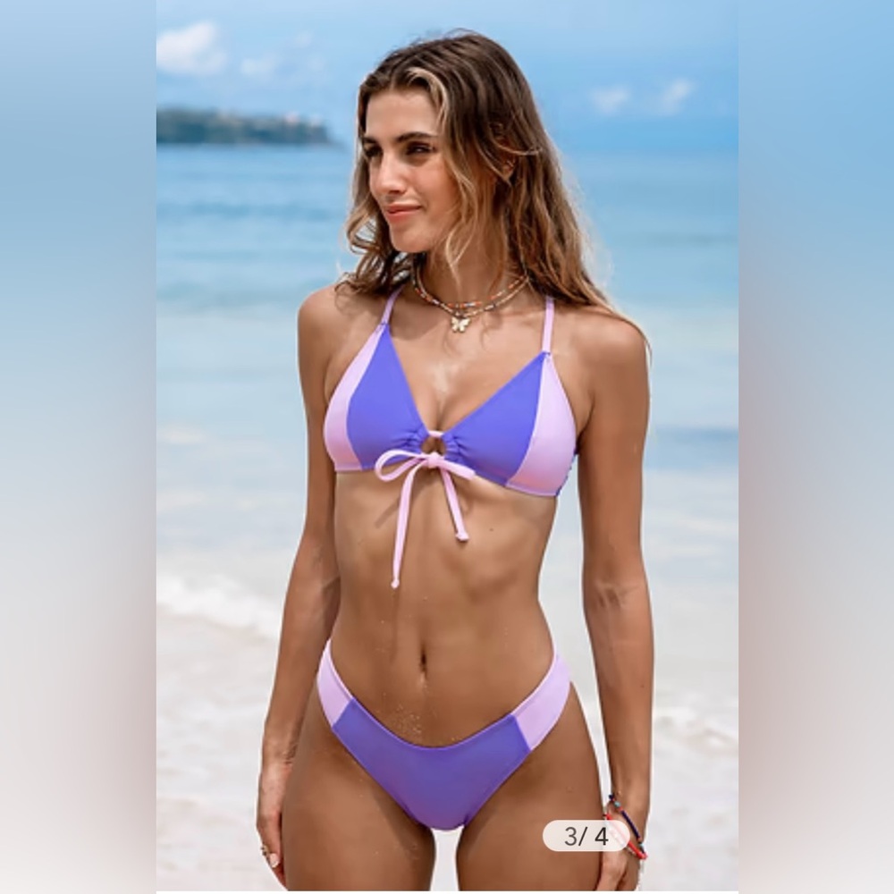 Crossback Bikini Top & V-Waist Bottoms Lilac